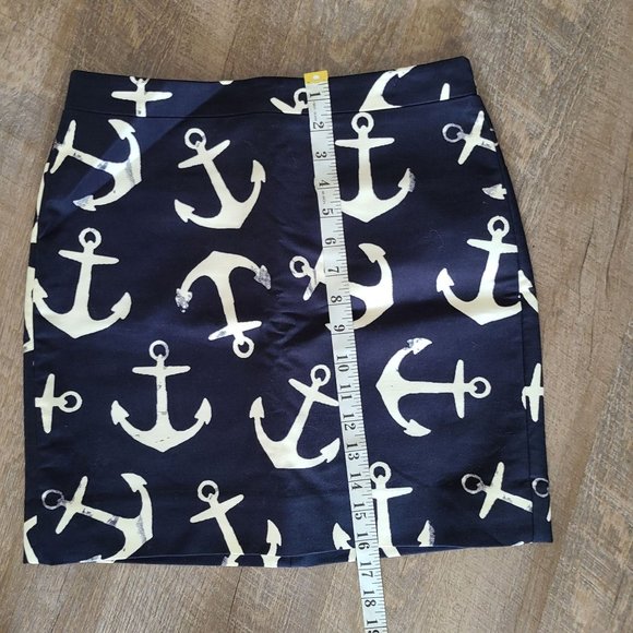 J. Crew Women's Size 0 Dizzy Anchors Postage Stamp Mini Skirt Nautical NEW - Picture 10 of 11